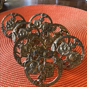 Brass Rose napkin holders